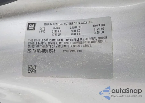 2011 Chevrolet Camaro 2Ss из США, поврежденный, VIN 2G1FK1EJ4B9115231